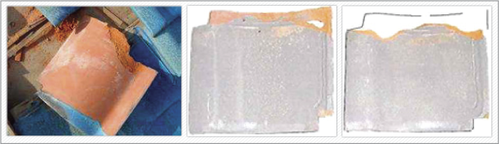 実際に発生した瓦の塩害の写真